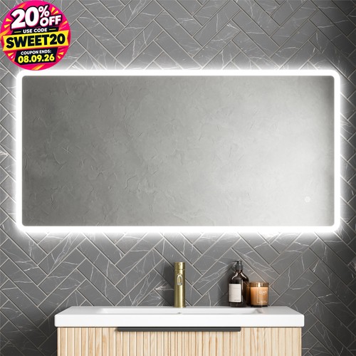 Rectangle led bathroom - bathroom, mirror