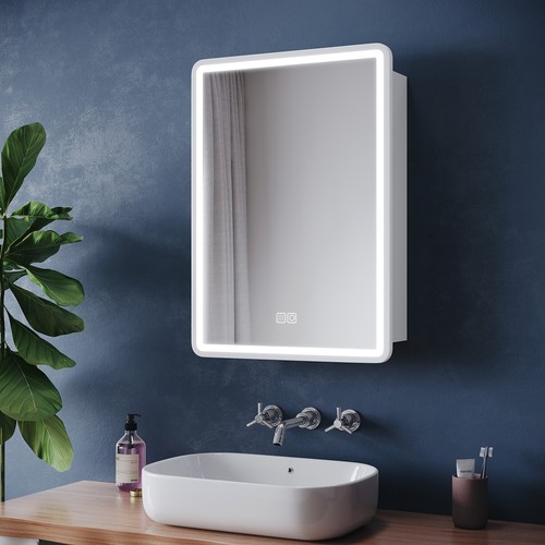 White bathroom led mirror - white,
