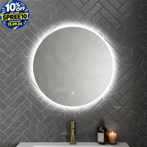Round led mirror bathroom - round,