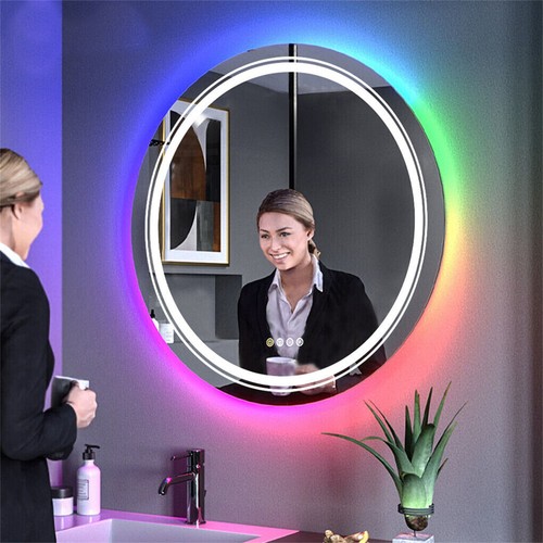 Round led bathroom - round, mirror