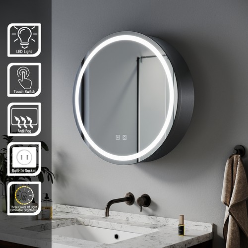 Round led bathroom - bathroom, mirror