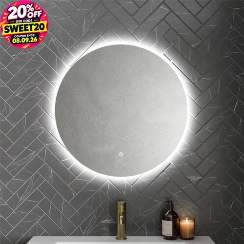 Round led mirror bathroom - mirror,