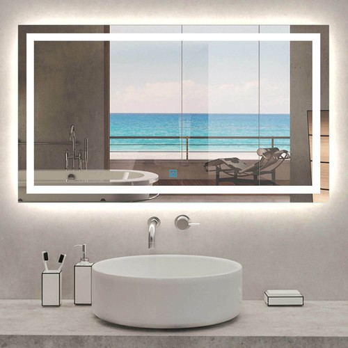 Large bathroom mirror with led - large,