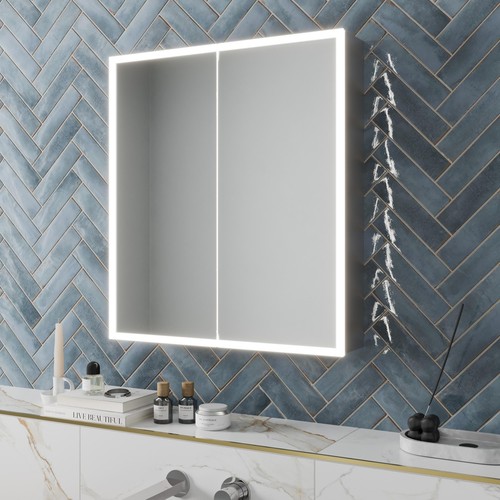 Led aluminium mirror cabinet - led,