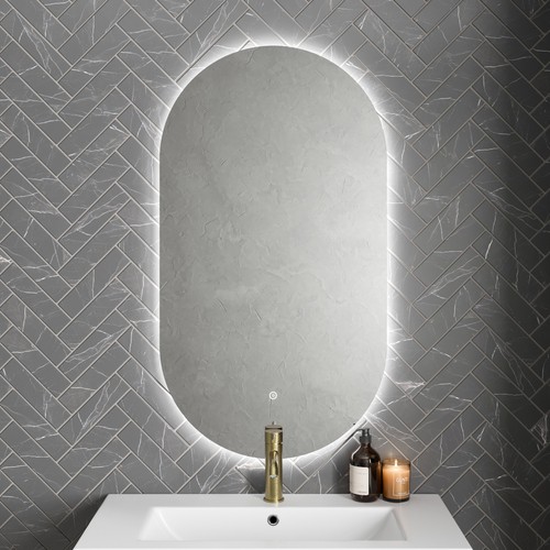 Oval led bathroom - oval, mirror