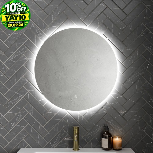 Round led mirror bathroom - round,