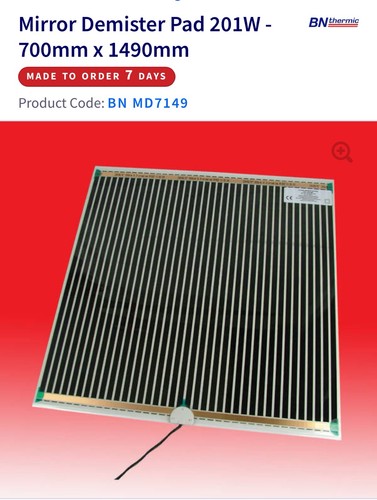 Mirror demister pad - mirror,