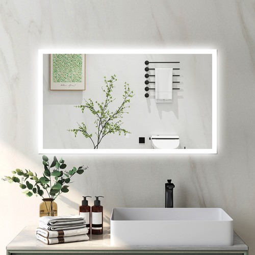 Bathroom mirror with - with, light